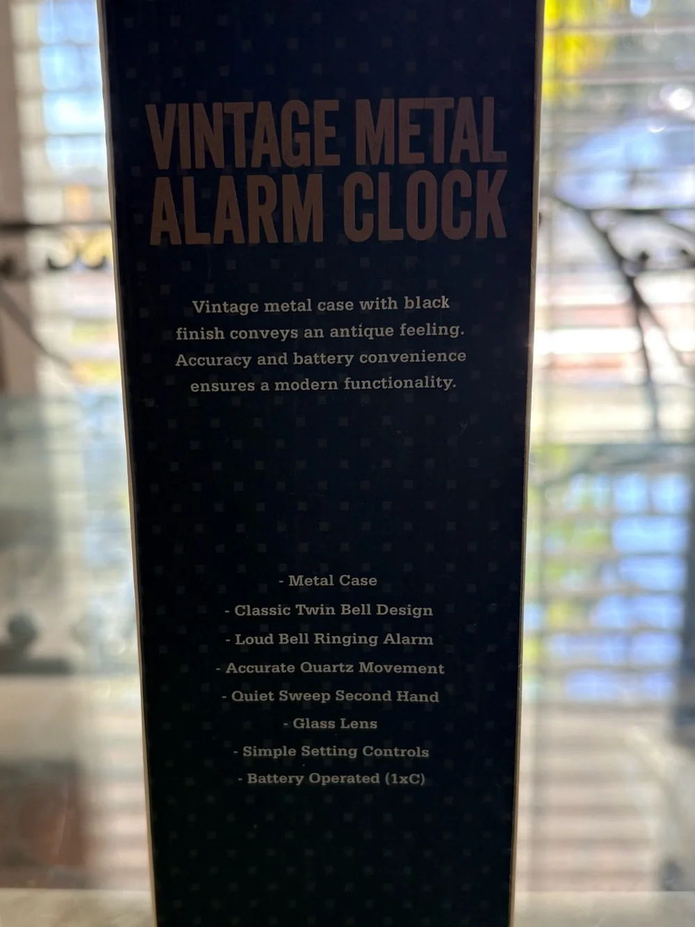 Crosley Black Twin Bell Alarm Clock with White Face